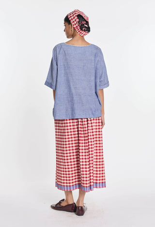 Azurea red elasticated skirt