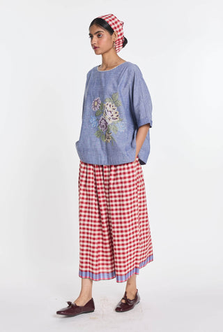 Azurea red elasticated skirt