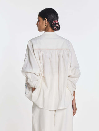 Cotton clover embroidered shirt