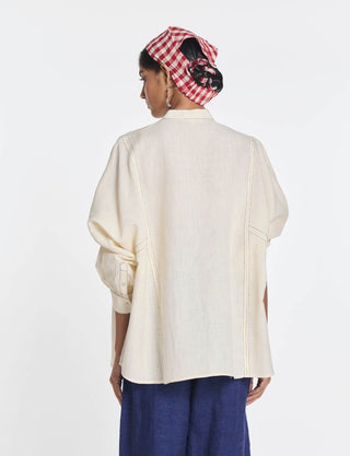 Ivory cotton linen valerian oversized shirt