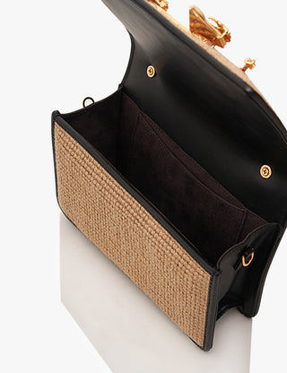 Black jute midi disco bag