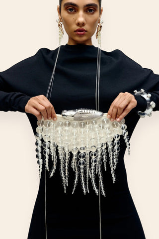 Koko ivory halo cascade clutch