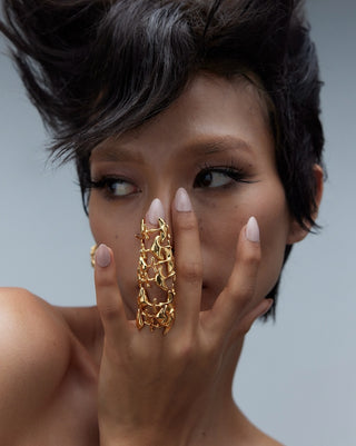 Outhouse Gold Shroom Ring available on indiaspopup