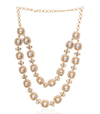 Kaushiki golden moissanite necklace set