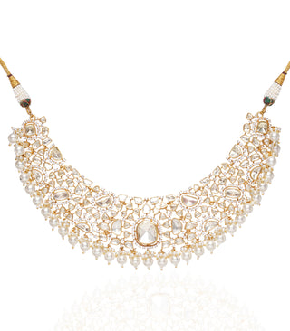 Yadavi white moissanite necklace set