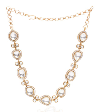 Prakruti golden moissanite necklace set