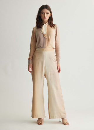 Off-White & Beige Ombre Shirt And Pants by Koai available on Indiaspopup