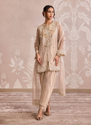 Water gold embroidered kurta set