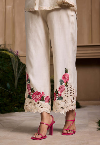 Ivory Rose Shirt And Pants by Chandrima available on Indiaspopup