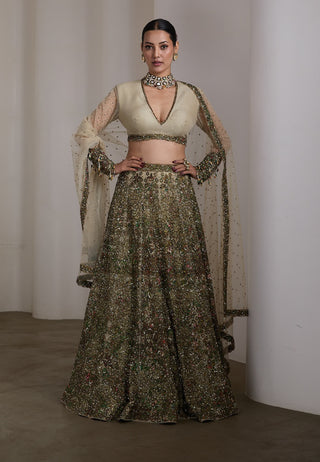 Multicolour patchwork lehenga set