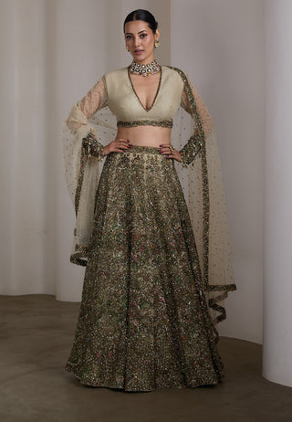 Multicolour patchwork lehenga set