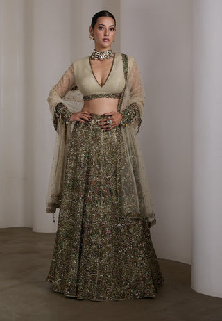 Multicolour patchwork lehenga set