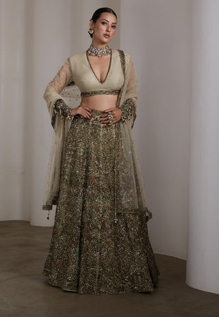 Multicolour patchwork lehenga set