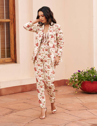 Chhavvi Aggarwal-Ivory Printed Pantsuit Set-INDIASPOPUP.COM