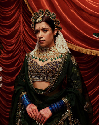 Saajhedaari seaweed green lehenga set