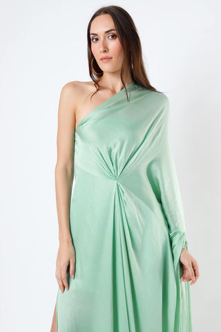 Deme By Gabriella-Mint Green Off-Shoulder Dress-INDIASPOPUP.COM