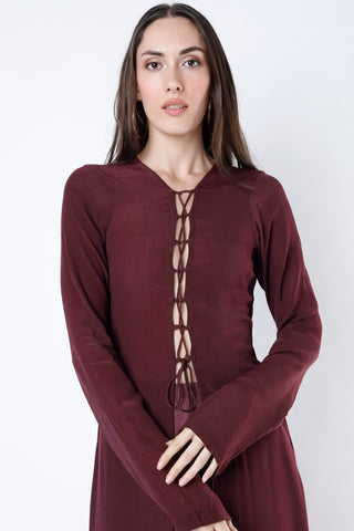 Deme By Gabriella-Wine Criss Top And Pants-INDIASPOPUP.COM