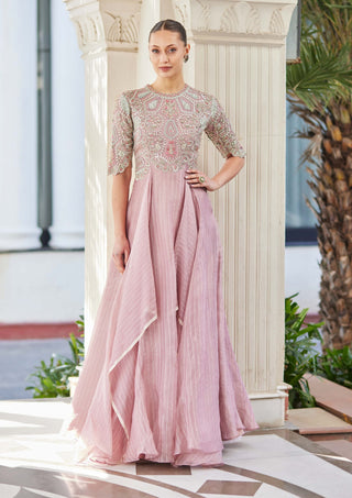 Osaa By Adarsh-Lavender Organza Embroidered Gown-INDIASPOPUP.COM