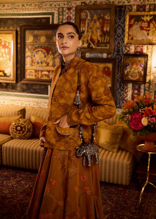 Amber bandh gala jacket with bubble skirt