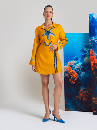 Mustard kiri shirt and skort