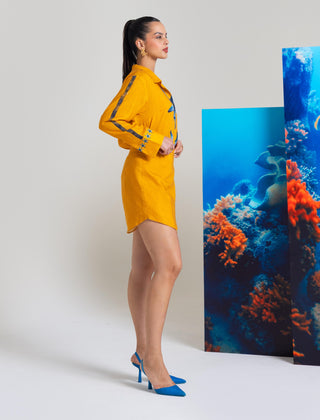 Mustard kiri shirt and skort