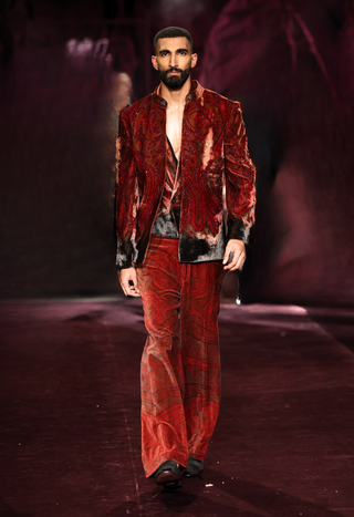 Baroque scarlet jacket set