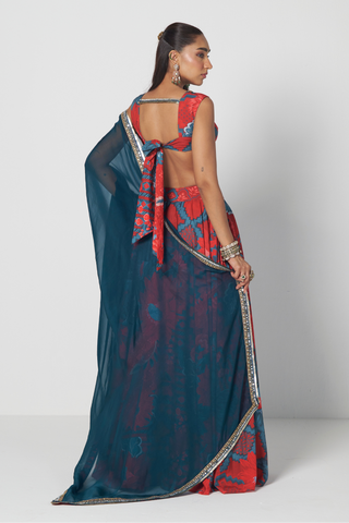 Tabasco red boho lehenga set