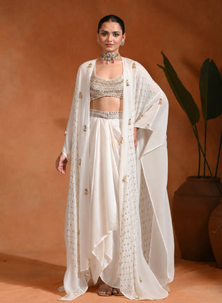 Ivory drape skirt and shrug