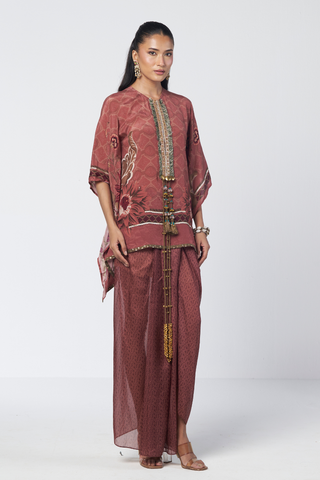 Panel mocha tunic set