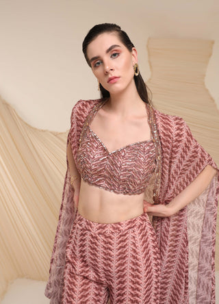 Divya Aggarwal-Mauve Aubree Printed Sharara And Cape Set-INDIASPOPUP.COM