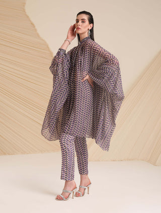 Divya Aggarwal-Riley Purple Oversized Kaftan Set-INDIASPOPUP.COM