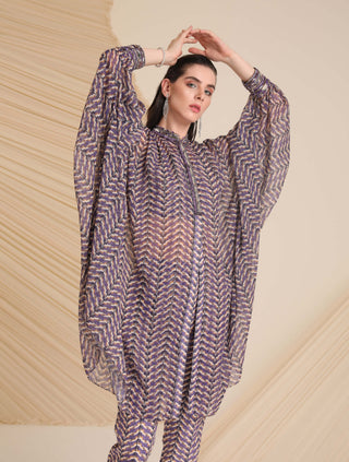 Divya Aggarwal-Riley Purple Oversized Kaftan Set-INDIASPOPUP.COM