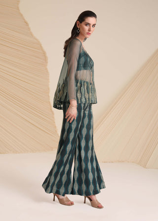 Divya Aggarwal-Evergreen Olivia Jacket And Trouser Set-INDIASPOPUP.COM