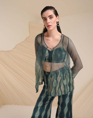 Divya Aggarwal-Evergreen Olivia Jacket And Trouser Set-INDIASPOPUP.COM