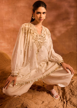 Orion Ivory Kaftan And Pants by Divya Aggarwal available on Indiaspopup.com