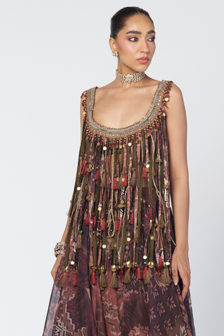 Charm mocha skirt set