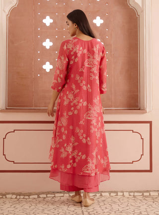 Rosewood Floral Kurta And Pants by Vaayu, available on Indiaspopup.com