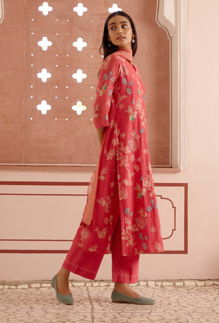 Rosewood Floral Kurta Set by Vaayu, available on Indiaspopup.com