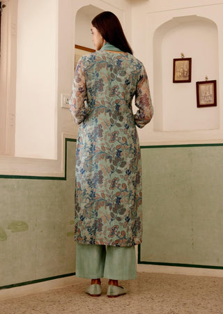 Sage Printed Kurta Set by Vaayu available on Indiaspopup