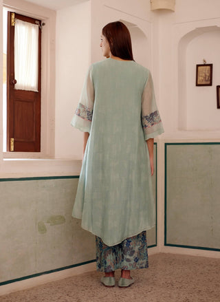 Sage Pintuck Tunic And Pants by Vaayu available on Indiaspopup