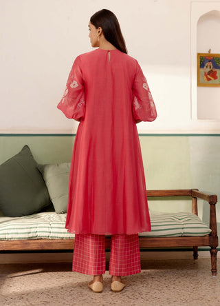 Rosewood Cotton Kurta And Pants by Vaayu, available on Indiaspopup.com