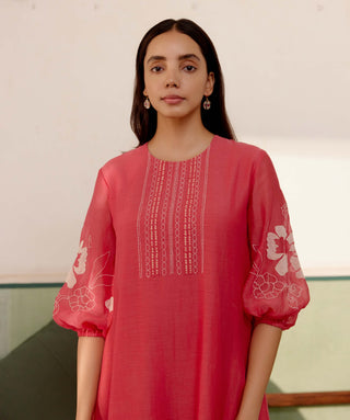 Rosewood Cotton Kurta And Pants by Vaayu, available on Indiaspopup.com