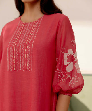 Rosewood Cotton Kurta And Pants by Vaayu, available on Indiaspopup.com