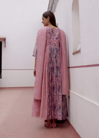 Tulip printed anarkali and dupatta