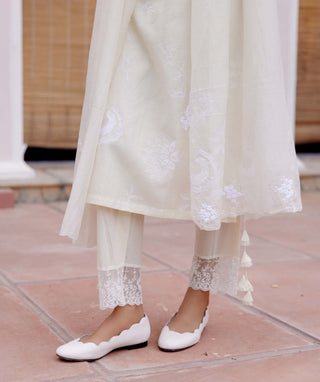 Swan Floral Embroidered Kurta Set by Vaayu, available on Indiaspopup.com