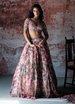 Ashvi Hot Pink Lehenga Set by Mahima Mahajan, available on Indiaspopup.com