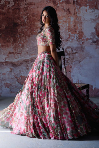 Ashvi Hot Pink Lehenga Set by Mahima Mahajan, available on Indiaspopup.com