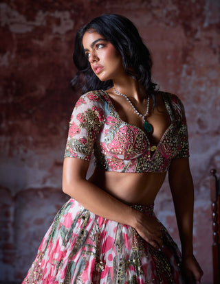 Ashvi Hot Pink Lehenga Set by Mahima Mahajan, available on Indiaspopup.com