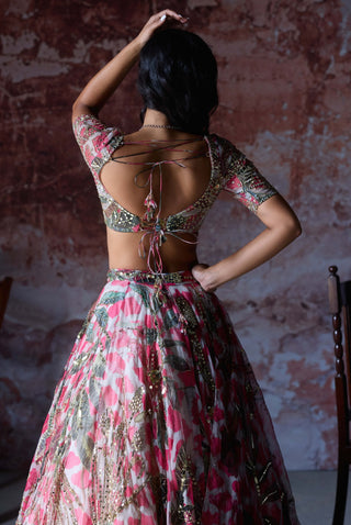 Ashvi Hot Pink Lehenga Set by Mahima Mahajan, available on Indiaspopup.com