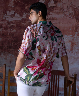 Wali Pink Printed Shirt by Mahima Mahajan Men, available on Indiaspopup.com